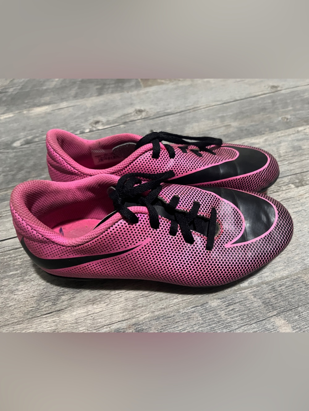 Nike Pink and Black Soccer Shoes